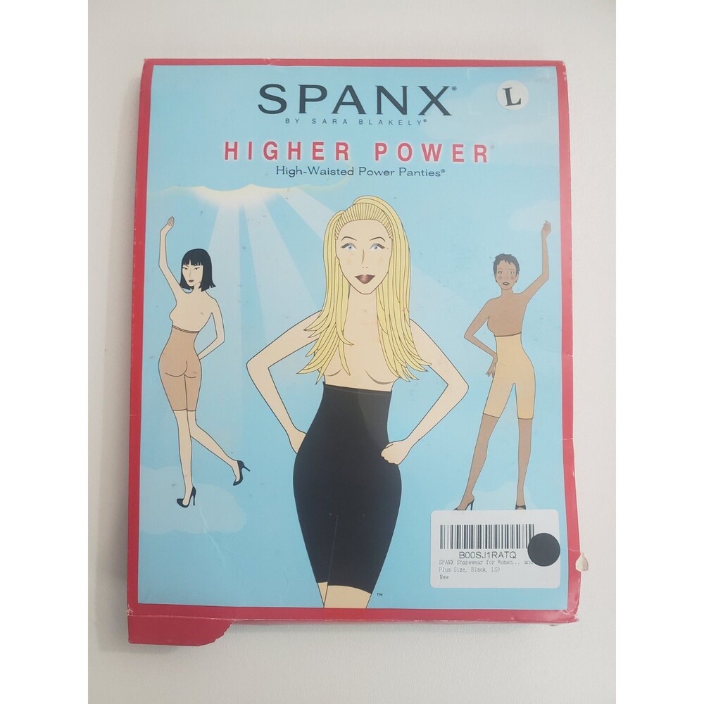 SPANX Shapewear for Women Tummy Control High-Waisted Power Short Black Large